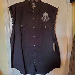 Black Canyon NWT Harley style sleeveless button down shirt